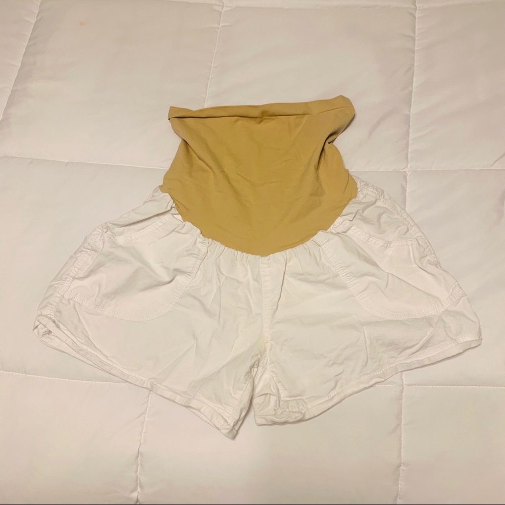 White Maternity Shorts